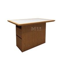 찻집 콤보 테마 중식당 홀더 식탁세트 음식점 샤브샤브, T08-긴책상 암판 참죽원목 테두리 덮개