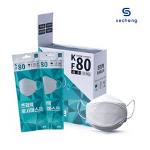 [프리텍] KF80 황사방역 마스크 대형 화이트 50매/100매, 50매