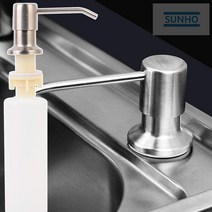 선호리빙 싱크대 타공 매립형 주방세제 물비누 디스펜서 펌프, 상세참조_공병300ml