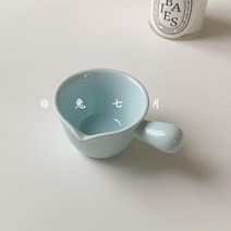 이퍼피몰 미니 도자기 에스프레소 머그컵 연유 소스 자기 컵 4p세트, 1set, 스카이블루