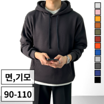 남녀공용 사계절 두꺼운 오버핏 후드티 빅사이즈 90-110 12컬러 (1502-1)