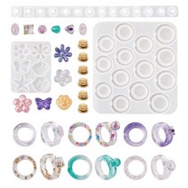 Boutigem 2pcs 12 Constellation Resin Mold Flat Round Disc Zodiac Astrology Silicone Mold for DIY Pen, Clear Ring