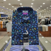 레노마셔츠 긴소매 네온팝 프린트 슬림셔츠 RKFSL1137