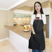 데님 앞치마 카페 바리스타 미용 사 실 애견 보육 교사 제과제빵 영업용 특이한 작업 실용적인 80x60cm 블, 03 black