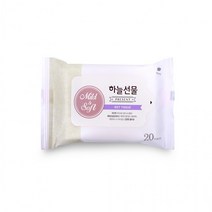 하늘선물물티슈(20매 리필) 휴대용 소형 파우치형 아기 유아 판촉 홍보, 상세페이지 참조, 상세페이지 참조