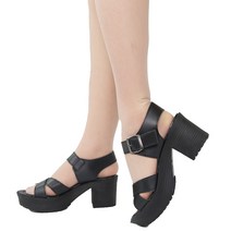 여성용 발편한 엑스 스트랩 통굽 샌들