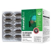내츄럴플러스 - 포스파티딜세린 징코 브레인 1200mg x 60캡슐 은행잎추출물 마늘추출분말 대두레시틴 홍삼추출분말, 1, 1200mg860캡슐