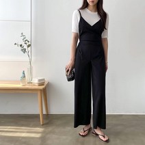 세일)베이직 국내산 캐주얼 스판 랩 점프수트(2col)