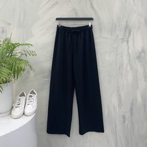 [행복여] 매드 허리 밴딩 스판 와이드 슬랙스