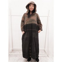 밀리터리 후드 배색 블랙 청 원피스