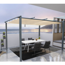 야외 파고라 스카이어닝 철제 테라스 루프탑 조립식 농막 전원주택 주차장 3x3 3x4m, 3 3x3 오프화이트