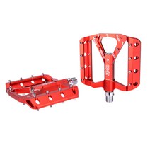 THE WAROOM SHOP 산악 자전거 페달 알루미늄 합금 비 슬립 9/16 인치 자전거 플랫폼 평면 페달 도로 산 BMX MTB 자전거 자전거 쉬운, 97x106mm, 레드