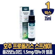 호주 프로폴리스 스프레이 뿌리는 프러포리스 스푸레이 PROPOLIS 마누카 벌꿀 함유 식약처 인증 건강기능식품 남성 여성, 1박스, 35ml