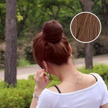 당고머리 똥머리 짧은머리도 가능한 부분가발 투톤브라운