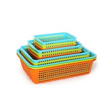 QDW951078 네트망 라탄화이트 파스텔직사각바스켓1호 볼가 계육 감자, 1