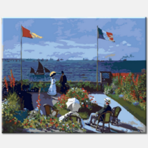 (국내배송/당일출발) 모모픽스페인팅 모네 생트아드레스 정원 그림 40x50cm DIY명화그리기 캔버스에 그리기