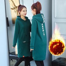 패션고리여성 오버핏 포캣 롱 후드티 원피스 H1040