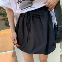 떳다그녀 체너 벌룬 밴딩 미니 스커트