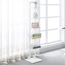imparts DIY 사다리북선반 5단 서재 거실책장 책진열장 스탠딩북타워 책꽂이, 화이트