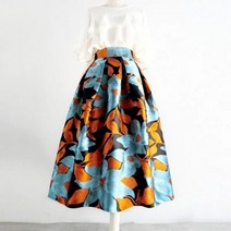 플라워 밴딩 여자 주름 롱 꽃무늬 스커트 프린트 용 봄/가을 기질 포켓 하이 웨이스트 스위트 Faldas Mujer Moda