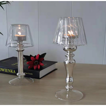 라뜨랑 스텔라 크리스탈 글라스 빈티치 촛대 유리 티라이트 캔들홀더, 글라스 빈티지 촛대(실버)