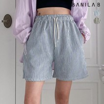 [바닐라비] 여성 뒷포켓 스트라이프 밴딩 쇼츠