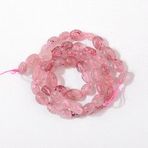[5480-08]원석 못난이옥 약6x8mm 딸기석 반줄(약19cm)