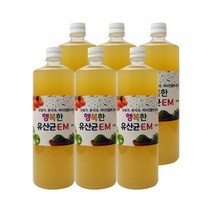 유정룡효소과학 행복한유산균이엠 1L 1박스(6병) EM 먹는이엠, 6병