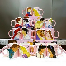 [sunart] 디즈니 왕자 공주 3D 입체 키스 페어 머그컵 세트 SAN2473, 인어공주 SAN2473