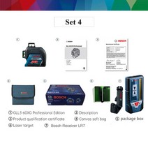 레이저 레벨기 bosch gll 3-60 xg 전문 레벨 360 자동 레벨링 및 1세트, gll3-60xg 세트 4