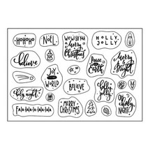 ZhuOAng- 필기 크리스마스 트리 클리어 스탬프 DIY 스크랩북/카드 만들기/앨범 장식 실리콘 공예용, os-594