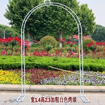 정원 가든아치 단독주택 꾸미기 Jue Cai Sen 부서 결혼식 아치 꽃 프레임 문 선반 철 야외 등나무 장미, [16] 폭 3.5미터 높이 2.2미터 흰색 페인트