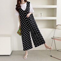 [DD0013] 국내생산 여성 빅사이즈 냉장고 소재 땡땡이 점프수트 정말 편해요