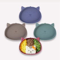 [마미스테이블] 식품용실리콘 뚱냥이 흡착식판(본체만) 유아 돌 아기 그릇 식기 중기 이유식 용기, 뚱냥이 딥오션(본체만)