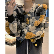 꽃 뽀글이 가디건 봄 가을 여성의류 청담동며느리룩 오피스 하객룩