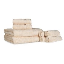 SUPERIOR 10피스 세안 수건 세트 이집트 면 로열 퍼플 272164, 8 Piece Towel Set, Ivory