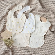 베이비앤아이 신생아 사계절 턱받이, 면턱받이-올리브