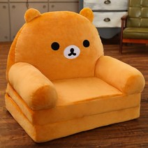 아이방꾸미기 키즈카페 유아소파 아이쇼파 어린이집의자, 접이식 브라운 베어 80cm