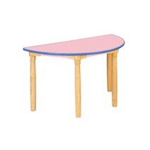 안전 분홍 반원 열린책상(원목다리)(290mm)(유아) H78-6 좌식용 어린이집책상 돌봄교실책상 유치원책상 공부방책상