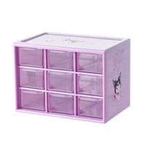 미니 MINISO 스퀘어 수납 박스 산리오 프리 콤비 도미토리 테이블 쥬얼리 잡화 서랍 보관함, 9제곱 그리드 - 쿨로미