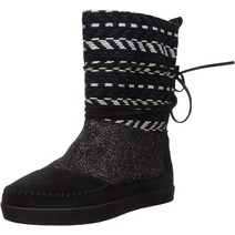 TOMS 여성용 네팔 패션 부츠 블랙 스웨이드/텍스타일 믹스 5.5 미디엄 미국