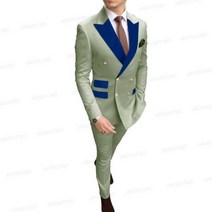 하객패션 정장 패션 결혼식 버튼 블루 남성 비즈니스 착용 재킷 사용자 정의 신랑 웨딩 댄스 파티 턱시도 블레이저 바지 남성용