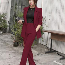 여성 자켓 슬랙스 투피스 세트 오피스룩 여성 수트