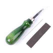 가죽 가장자리 스카이빙 베벨 나무 손잡이 공예 DIY 절단 도구 키트 1 세트, 01 0.8mm