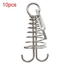 10pcs 텐트 클립 잠금 그립 천막 클램프 못 캐노피 캠핑 여행 방수포 클립 후크 앵커 로프 캐러밴 야외 액세서리, 실버 고정 후크