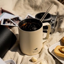 그리니웨일 데일리 머그 텀블러 360ml 친환경 보온보냉 스텐 손잡이 텀블러, 컵, 베이지