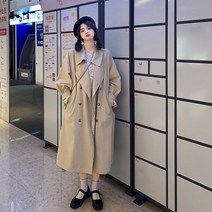 롱타입 여성 일본스타일 당신이 빅사이즈 뚱뚱한 여동생 A라인코트