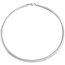 목걸이 Verona Jewelers 스털링 실버 유연한 이탈리아 플랫 오메가 체인 목걸이 - 2MM 3MM Cubetto 와이어