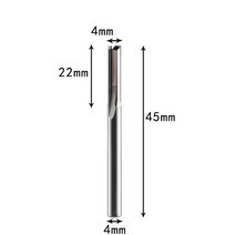 샌드위치판넬 부자재 Xuhan 3.175mm 4mm 6mm 8mm 섕크 2 플루트 텅스텐 카바이드 엔드 밀 cnc 라우터 비트 조각 비트 스트레이트 슬롯 밀링 커터, 1개, 4x22x45