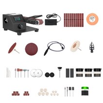 미니 수직 벨트 샌더 350W 전기 샌딩 연마 기계 그라인딩 그라인더 소형 모래, [04] US With accessories, 04 EU With accessories